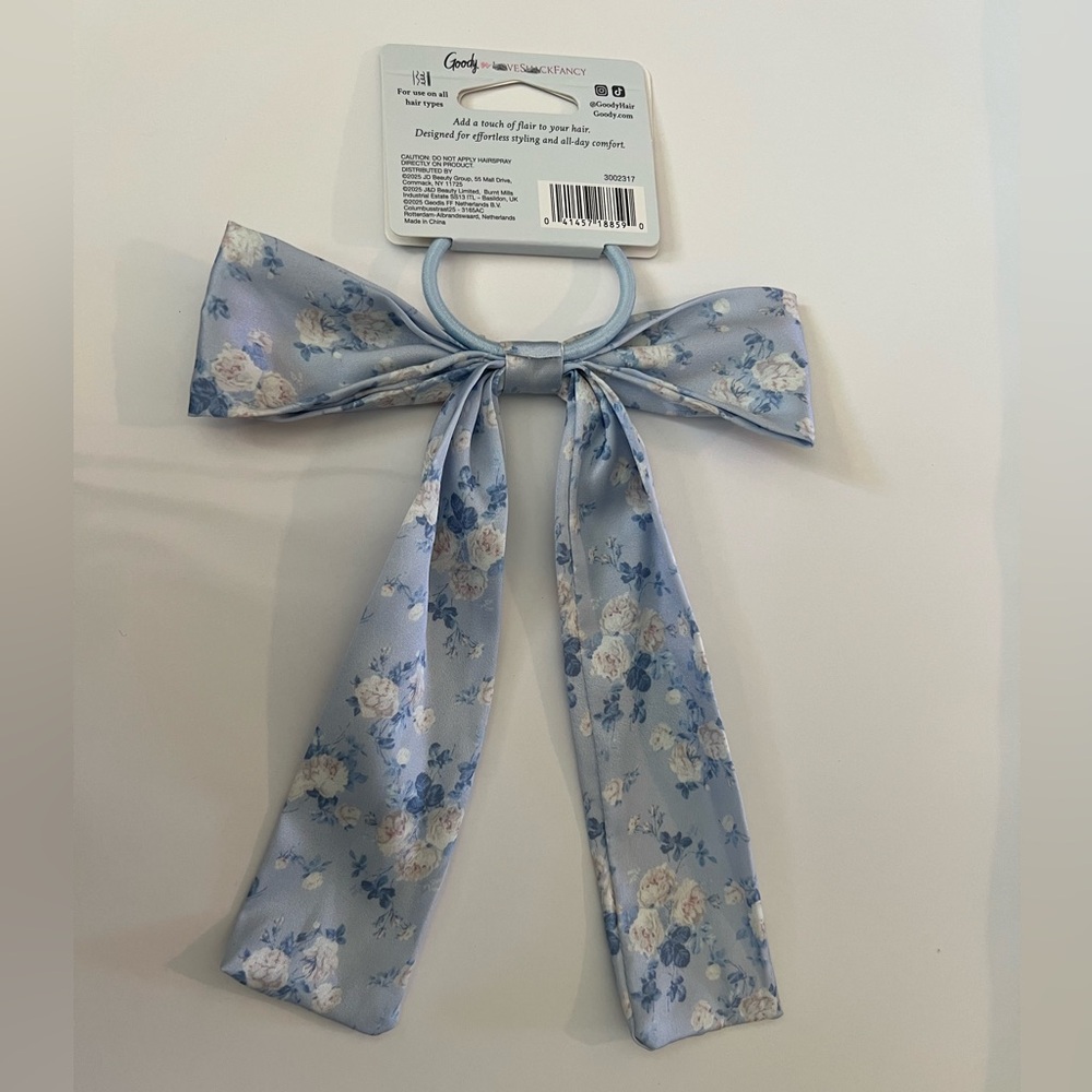 Goody x LoveShackFancy Blue Floral Bow Elastic - Picture 7 of 12
